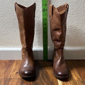 Frye Brown Women's Leather Boots, 13” tall / 6 US